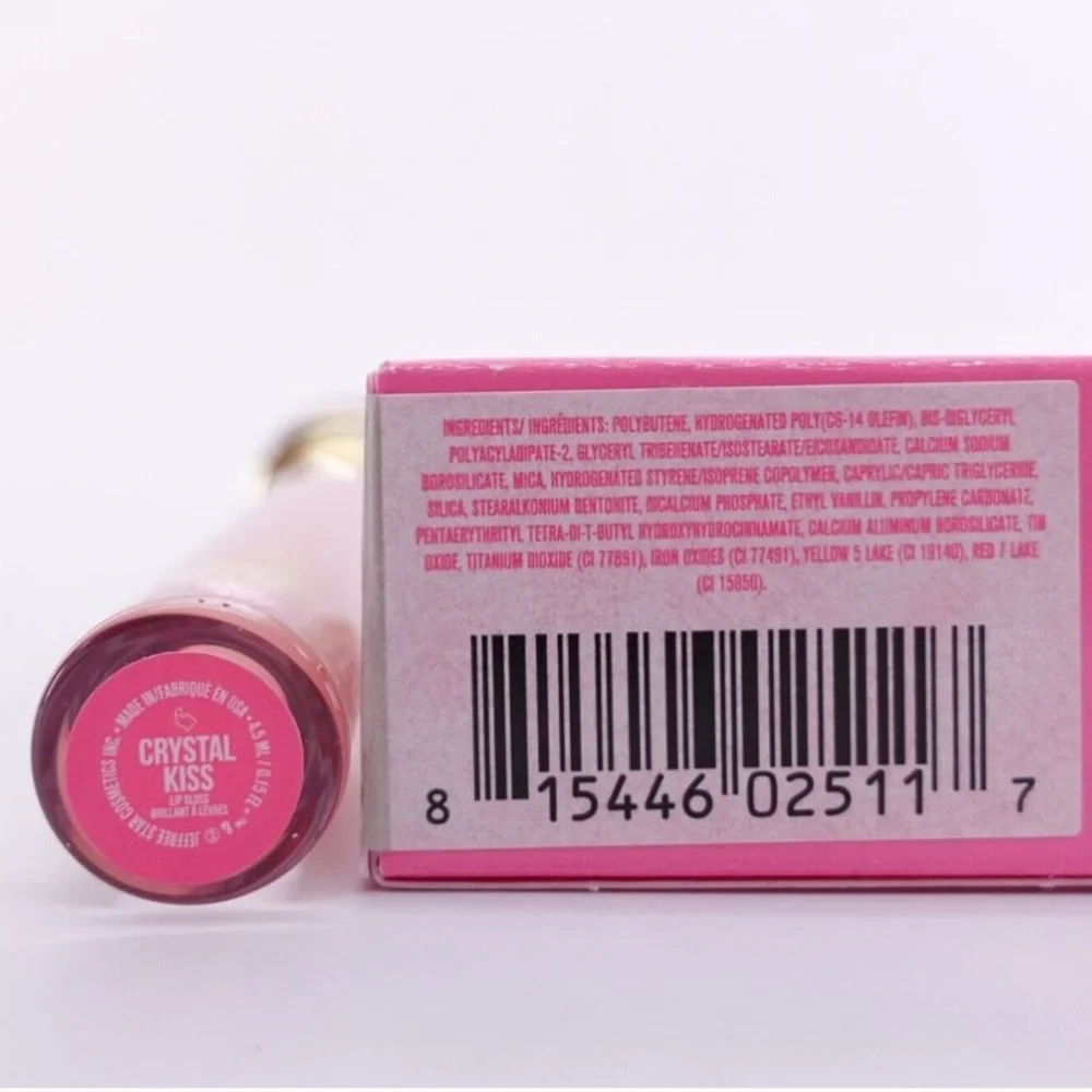 Jeffree Star Crystal Kiss lip gloss new in box pink with sparkly micro pearls
